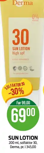 Kiwi DERMA Sun lotion tilbud
