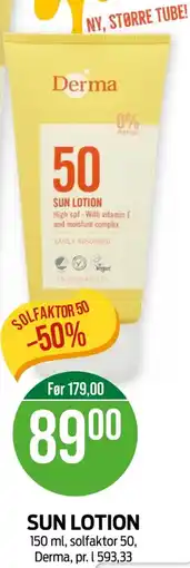 Kiwi DERMA Sun lotion tilbud