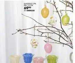Sparkjøp GLASSEGG 2 PK. DIA. 5,5 CM tilbud