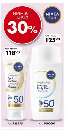 Sparkjøp NIVEA SUN ANSIKT tilbud