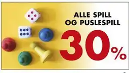 Sparkjøp ALLE SPILL OG PUSLESPILL tilbud