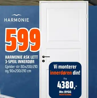 Coop Obs Harmonie ask lett 3-speil innerdør tilbud