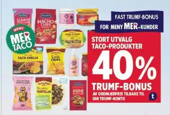 Meny Stort utvalg Taco-produkter tilbud