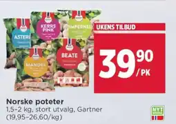 Meny Gartner Norske poteter tilbud