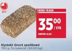 Meny Nystekt Grovt speltbrød tilbud