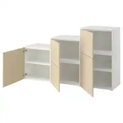 IKEA Platsa Skap med 5 dører, hvit/kalbåden livlig furumønster, 180x42x103 cm tilbud