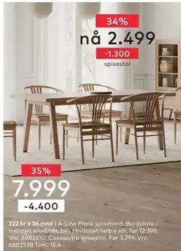 Skeidar A-Line Plank spisebord tilbud