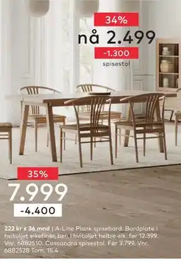 Skeidar Cassandra spisestol tilbud