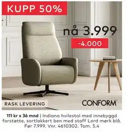 Skeidar Indiana hvilestol tilbud