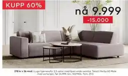 Skeidar Lugo hjørnesofa tilbud