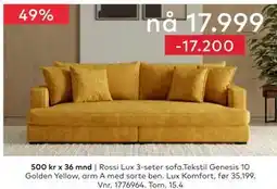 Skeidar Rossi Lux 3-seter sof tilbud