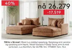 Skeidar Rossi Lux dobbel sjeselong tilbud