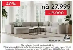 Skeidar Styl U-sofa tilbud