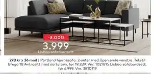 Skeidar Lisboa sofabordsett tilbud