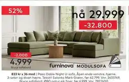 Skeidar Paso Doble Night U-sofa tilbud