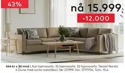 Skeidar Ask hjørnesofa tilbud