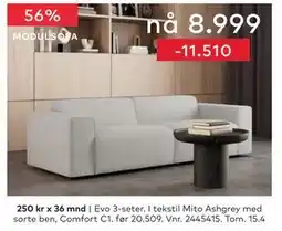 Skeidar Evo 3-seter tilbud