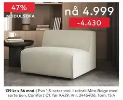 Skeidar Evo 1,5-seter stol tilbud