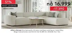 Skeidar Evo hjørnesofa tilbud