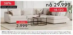 Skeidar Roma hjørnesofa tilbud