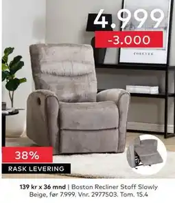 Skeidar Boston Recliner tilbud