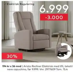 Skeidar Aristo Recliner Elektrisk med lift tilbud