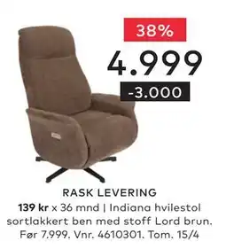 Skeidar Indiana hvilestol tilbud