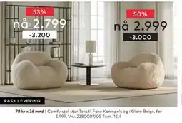 Skeidar Comfy stol tilbud