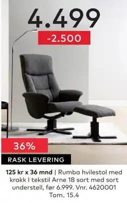 Skeidar Rumba hvilestol med krakk tilbud