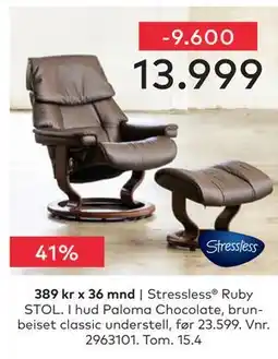 Skeidar Stressless Ruby STOL tilbud