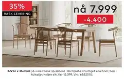 Skeidar A-Line Plank spisebord tilbud