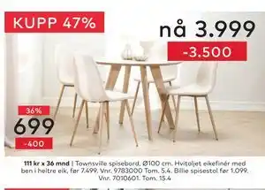 Skeidar Townsville spisebord tilbud