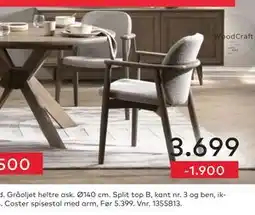 Skeidar Coster spisestol med arm tilbud