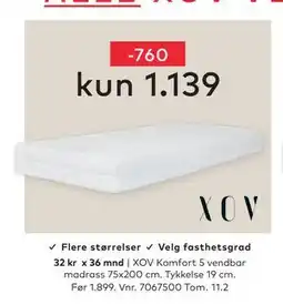 Skeidar XOV Komfort 5 vendbar madrass tilbud