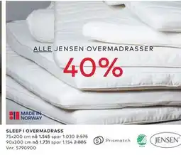 Skeidar SLEEP I OVERMADRASS tilbud