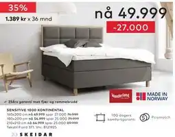 Skeidar SENSITIVE 1000 KONTINENTAL tilbud