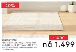 Skeidar MISATO TEPPE tilbud