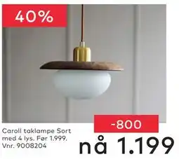 Skeidar Caroll taklampe Sort med 4 lys tilbud