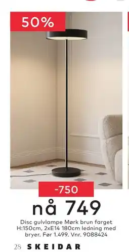 Skeidar Disc gulvlampe tilbud