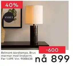 Skeidar Belmont bordlampe tilbud