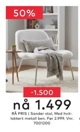 Skeidar Sander stol tilbud