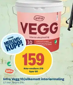 Coop Byggmix Infra Vegg 10/silkematt interiørmaling tilbud