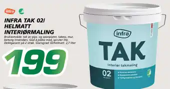 Coop Byggmix Infra tak 02/ helmatt interiørmaling tilbud