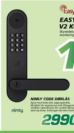 Coop Byggmix Nimly Code dørlås tilbud