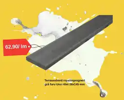 Montér Terrassebord royalimpregnert grå furu Uno rillet tilbud