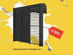 Montér Sidepanel lamell for 4m pergola 1 stk tilbud