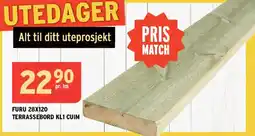 Montér Furu 28x120 terrassebord KL1 cuim tilbud