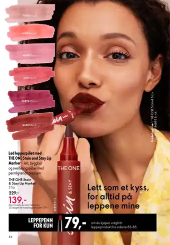 Oriflame THE ONE Stain & Stay Lip Marker tilbud
