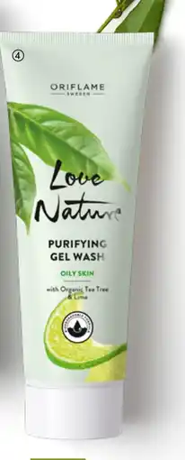 Oriflame Love Nature Purifying Gel Wash with Organic Tea Tree & Lime tilbud