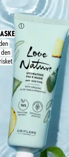 Oriflame Love Nature Hydrating Face Mask with Organic Aloe Vera & Pineapple tilbud